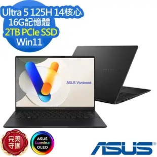 ASUS S5406MA 14吋效能筆電 (Ultra 5 125H/16G/2TB PCIe SSD/Vivobook S OLED/極致黑/特仕版)