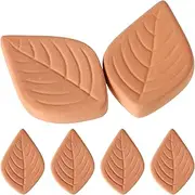 Brown Sugar Keeper Saver, 6pcs Leaf Terracotta Sugar Saver Brown Sugar Softener, Brown Sugar Disc Disk Humidifying Stone Natural Clay Moisture Absorber for Food