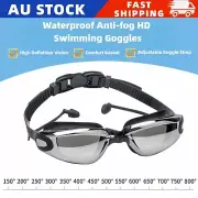 HD Myopia Swimming Goggles Anti-fog Electroplated Silicone Protective Goggles