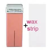 ROLL ON WAX + WAX STRIP KIT, HAIR REMOVAL, PINK 80 ML - PREMIUM / MADE IN ITALY