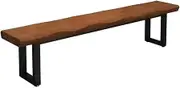 GUAWJRZDP Farmhouse Wood Bench, Dining Bench, Wood Bench Indoor, Dining Table Benches, Modern Entryway Shoe Change Benches, Kitchen Bench with Iron Legs, Rustic Brown(140cm/55.1in)