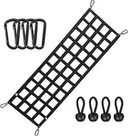 Tailgate Truck Net - Mesh Cargo Divider Net, Full Size Truck Bed Organizer | Heavy Duty Tailgate Barrier For Pickup Vehicles With Carabiner Hooks For Cargo