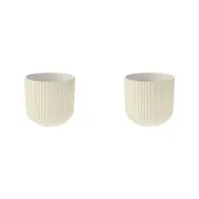 2PK Linen House Vincent Stoneware Planter Plant Pot 17cm Home/Garden Decor Ivory