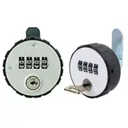 4 Digital Round Padlock with for Key Reset Security Combination Cabinet Lock