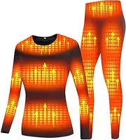 [IMYOGI] Cozy 32 Zones Heated Underwears Set, USB Battery Power Full Body Heated Electric Thermal Baselayer for Skiing, Hunting