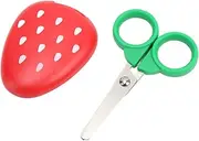 Respicefinem Paper Scissors Cartoon Strawberry Safety Portable Cute Scissors With Magnet For Student Child Ideal For Home Decoration