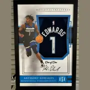 Anthony Edwards Minnesota Timberwolves Signed Jersey - National Treasures Frame