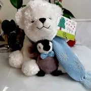 THE BEARINGTON COLLECTION Plush POLAR BEAR & PENGUIN 12" St. Jude Toy NEW