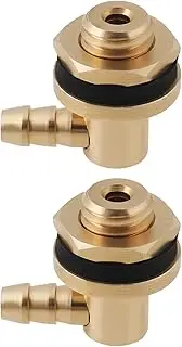 ECSiNG 2Pcs Brass Fuel Tank Nipple 90 Degree M8 Threaded Fuel Line Connector Suitable for Most Models of Aircraft Ships and Cars(L18xW14xD4.5mm)