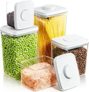 Pop up Lid Food Storage Containers, Clear Storage Containers for Pantry Airtight