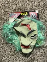 Vtg Topstone Nu-Skin Rubber Halloween Mask Hair Horror W/Tag Ghoul Full Cover