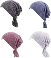[YYAOJHAO] Pre Tied Head Scarves for Women Slip On Chemo Turban Hats Headwrap Caps for Cancer Hair Cover