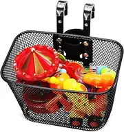 Toyvian 1 Set Front Bike Basket Iron Mesh Detachable Design for Bikes Versatile Storage Carrier for Daily Essentials Elegant Black Color