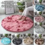 Circle Round Shaggy Rug Living Room Bedroom Carpet Floor Mat Anti-Skid UK