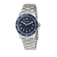 在飛比找momo購物網優惠-【LICORNE】潛水風格 深藍錶圈 不鏽鋼男仕手錶 銀X藍