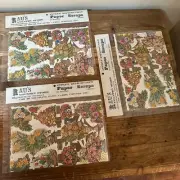 *3* Pkgs. Floral Antique Reproduction Paper Scraps Craft Projects Decoupage