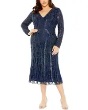 Mac Duggal Embellished Tea Length Gown
