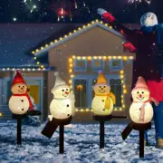 Solar LED Snowman Light Decor Outdoor Ground Plug Lamp Landscape Led Solar Light