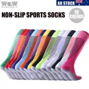 Child Adults Football Socks Soccer Sport Socks Anti-slip Knee High Long