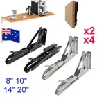 2/4pcs Stainless Steel Folding Table Bracket Hinge Shelf Bench Heavy Duty 8-20"