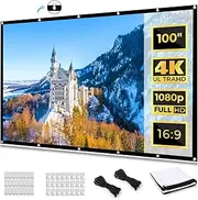 KOGATA Outdoor Projector Screen with Stand 100 Inch: Portable Projection Screen for Outside Theater Home Backyard Movies