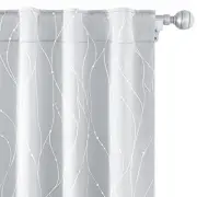 Light Grey Blackout 52"W x 84"L (Pack of 2) 1-greyish White/Silver Print