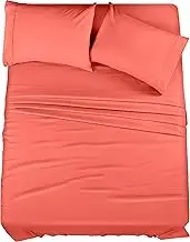Utopia Bedding Bed Sheet Set - Soft Brushed Microfiber Fabric - Shrinkage & Fade Resistant - Easy Care (Queen, Coral)