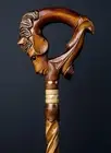 Victorian Remarkable Horse Head Handle Wooden Designer Walking Stick Cane Gift