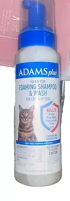 Adams Plus Flea & Tick Foaming Shampoo for Cats & Kittens Fresh Scent, 10 oz