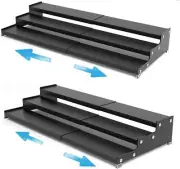 Expandable Spice Rack Organizer with 3-Tier Step Shelf for Cabinet,Seasoning ...