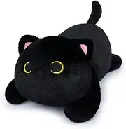Leokawin Weighted Cat Plush Weighted Stuffed Animals, Kawaii Weighted Cat Plush Pillow, Soft Weighted Plush Animal Toys, Black