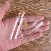 SYLALE 50pcs/100pcs 4ml/5/6/7/8/10/12/14/15/18/20/25/30ml Tiny Glass Bottles with Cork mini Glass Jars Vial for Home Decoration Crafts(14ml-22X60mm,50 Pieces)