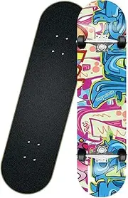 31"x8" Pro Complete Skateboard for Beginners Double Kick 8 Layer Maple Deck Skateboards ABEC-7 Bearing and PU Wheels Load 330 lb