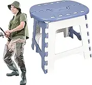 Step Stool Folding - Lightweight Fishing Chair - Compact Anti-Slip Folding Stool for Bedside, Camping, Outdoors, Kitchen, Hiking