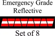 Red w/ White Stripe HELMET TETS TETRAHEDRONS HELMET STICKER EMT REFLECTIVE