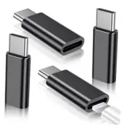 Lightning to USB C Adapter for iPhone 15/16 Pro/16 Pro 4 Pack Black 27W
