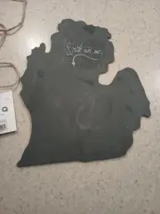 Michigan Shaped Slate Cheeseboard Writable Surface Ohio Wall Décor 13" x 11" New