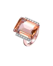Genevive 18K Rose Gold Vermeil CZ Ring