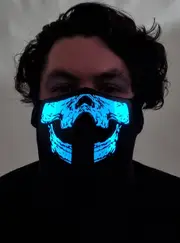 Skull Face Sound Activated Light Up Mask