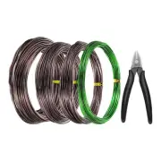 4 Roll 1mm/1.5mm/2mm Bonsai Training Wire 32.8 Feet Brown/Green Diagonal Pliers