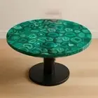 Green Agate Round Coffee Table | Handmade Natural Stone Furniture | Living Room