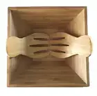 Large Bamboo Salad Bowl 11x11in Set with 2 pieces Salad Hand Server Forks S-4563