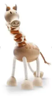 Anamalz Giraffe Posable Wooden Animal Toy