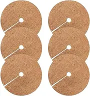 UPKOCH 6Pcs Fiber Mulch Ring Mats Durable Plant Protectors for Potted Plants Round Grass Mats Coir Crafts Pads for Garden and Indoor Use