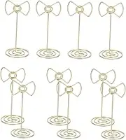 COMNESTBI 10pcs Picture Clip Stand Table Number Holders Silver Table Numbers Holders Name Card Stand Wedding Name Place Cards Iron Golden