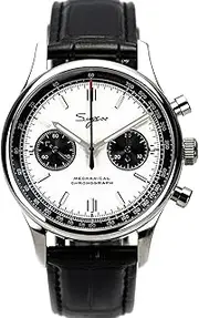 Seagull Sugess ST1901 Panda 40mm White Chronograph Sapphire 2 Straps 1963 BNIB