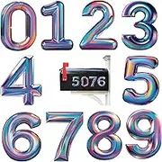 10Pcs Acrylic Door Number Plate – Modern House Address Sign with Adhesive Back (3D Raised Numbers, 4 Inches, 0-9) for Mailbox or Front Door