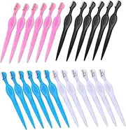 MERRYHAPY Professional Eyebrow Razor Set 24pcs Trimming Tools Facial Hair Shaper Stainless Steel Compact for Travel