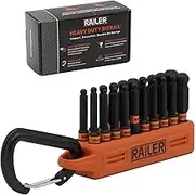 Ball End Hex Bit Set - Railer 2 Inch Impact Driver 20pc Hex Bit Set With A Bit Holder & Carabiner. Premium S2 Steel, Ideal For Furniture Screws