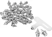 uxcell 1/4 Inch Steel Track Spikes, 48 Pack Conical Sports Shoes Spikes Replacement Accessories with Spike Wrench for Long Jumping Running, Silver Tone